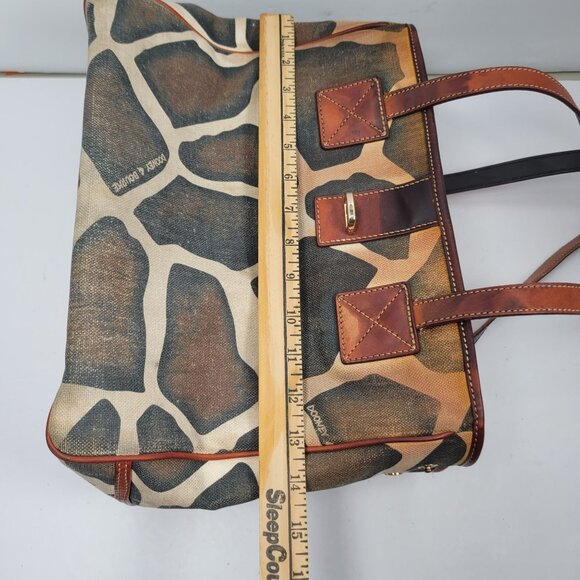 Dooney & Bourke Women's Giraffe Print Leather & Canvas Tote Bag - Picture 12 of 12